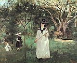 Berthe Morisot Canvas Paintings - The Butterfly Chase